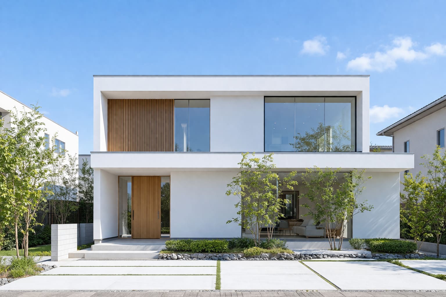 モダンな白い外観の戸建てイメージ