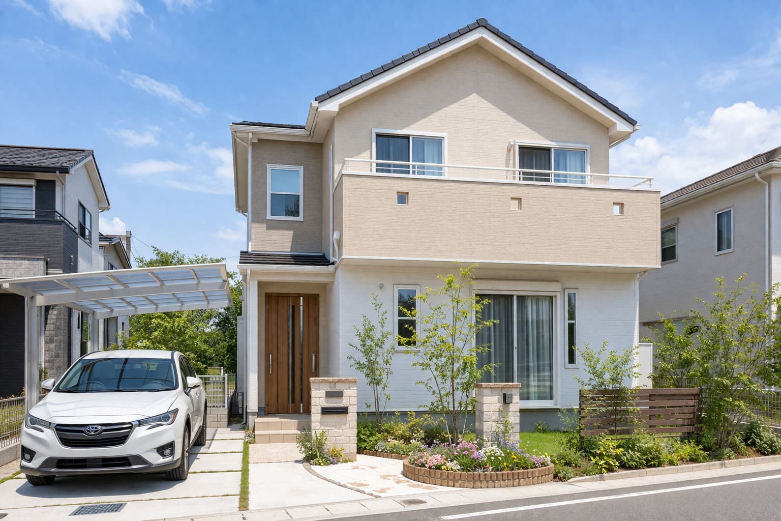 タマホームのイメージ・ファミリー向け2階建て住宅の外観