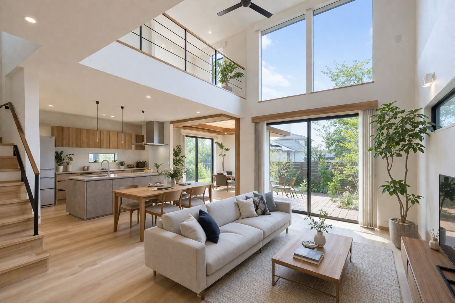 フルリノベーション後の開放的なLDK