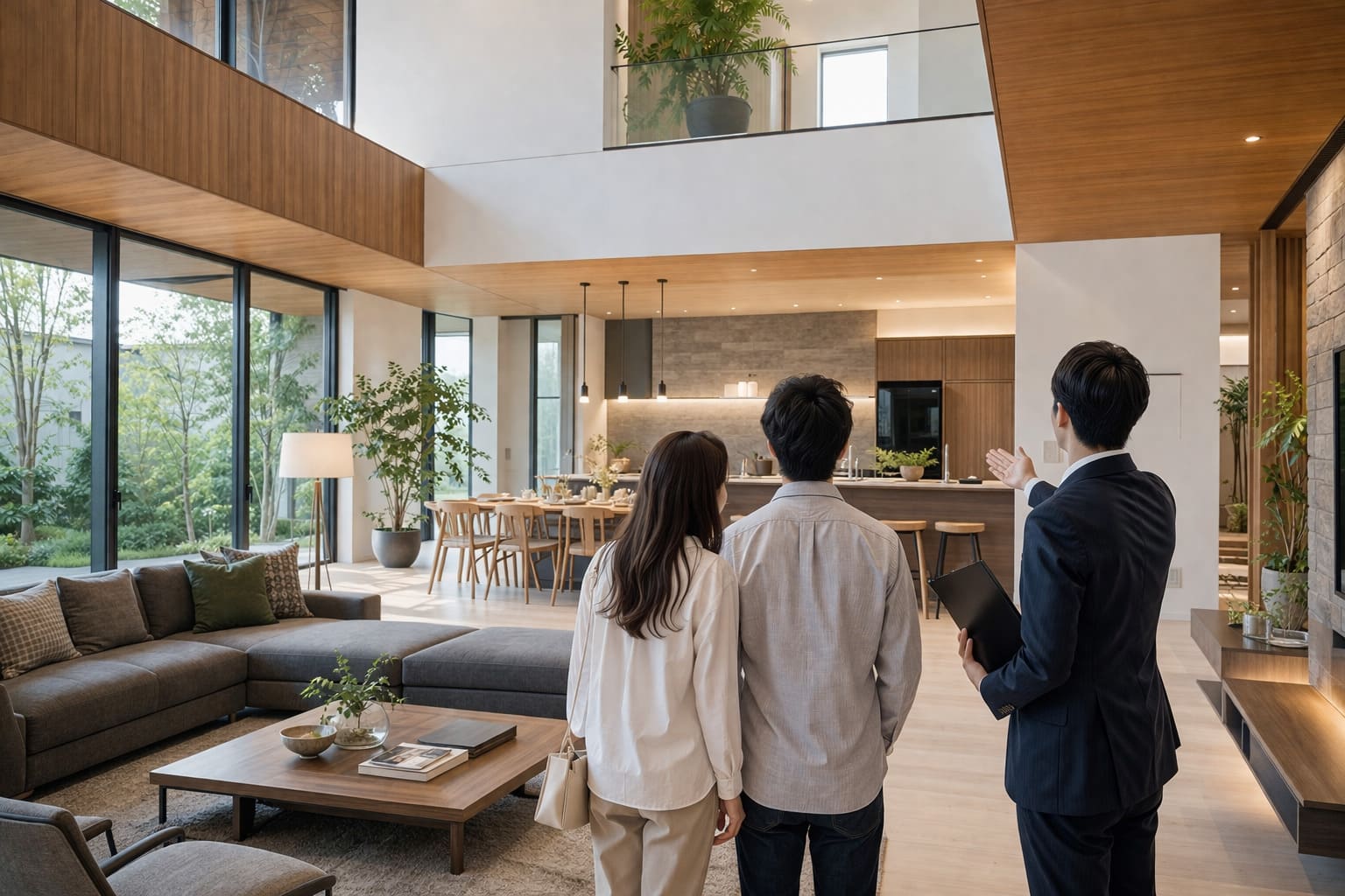 住宅展示場を見学する夫婦のイメージ