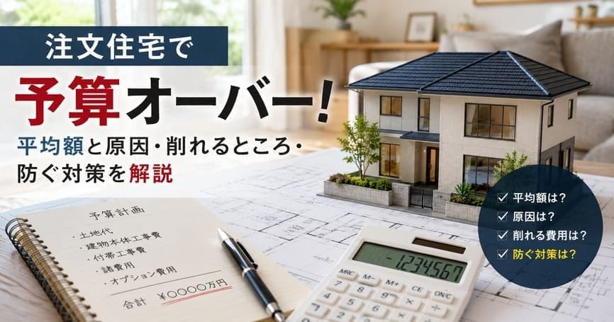 注文住宅で予算オーバー！平均額と原因・削れるところ・防ぐ対策を解説