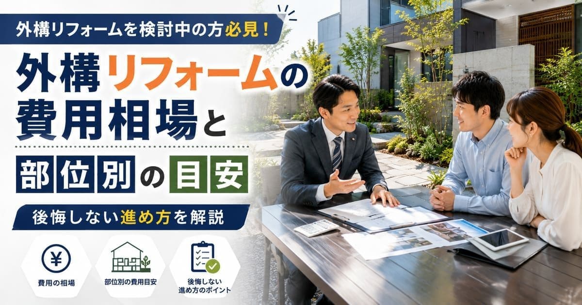 外構リフォームの費用相場と部位別の目安|後悔しない進め方を解説