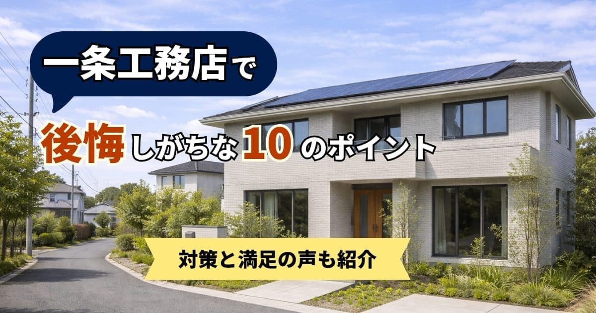 一条工務店で後悔しがちな10のポイント｜対策と満足の声も紹介