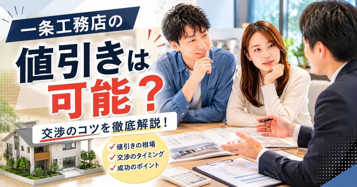 一条工務店の値引きは可能？割引制度と安く建てる7つの方法を解説