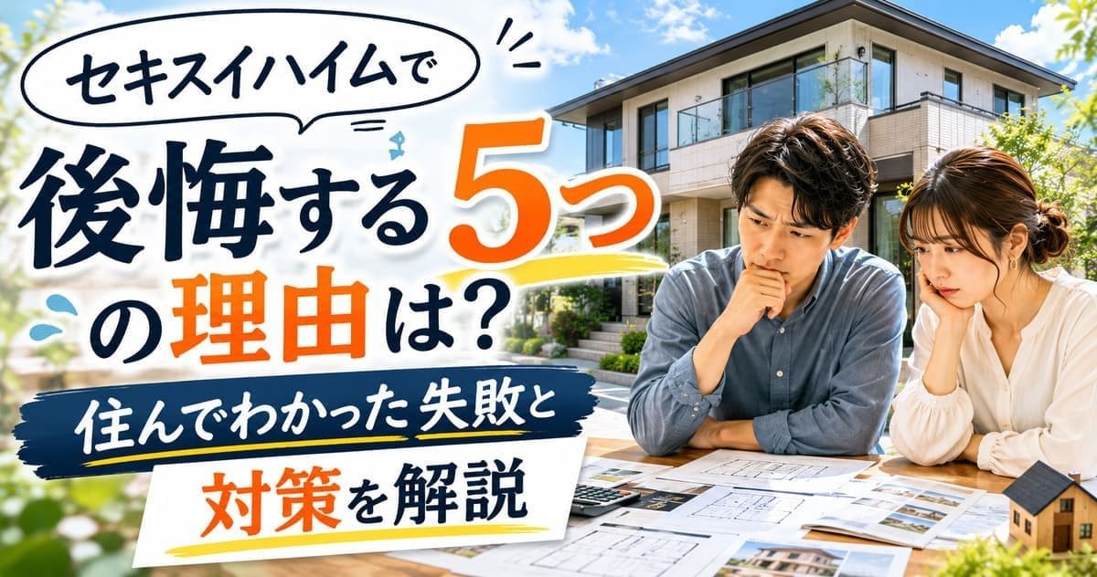 セキスイハイムで後悔する5つの理由は？住んでわかった失敗と対策を解説