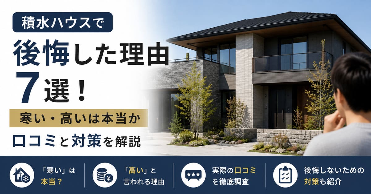 積水ハウスで後悔した理由7選！寒い・高いは本当か口コミと対策を解説