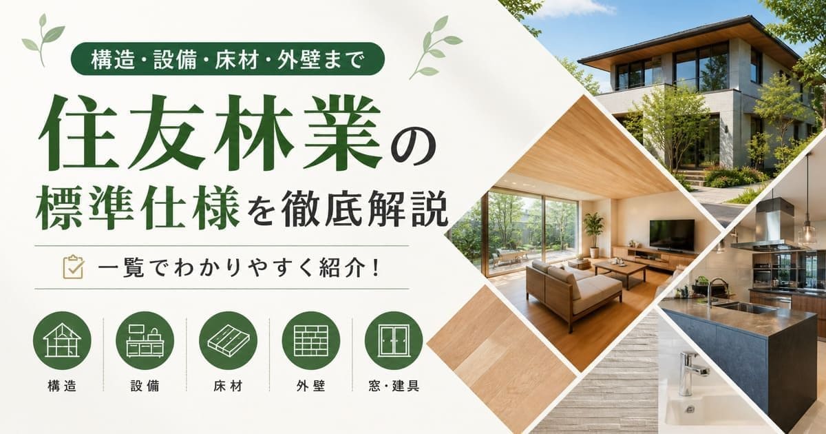 住友林業の標準仕様を徹底解説 構造・設備・床材・外壁まで一覧で紹介