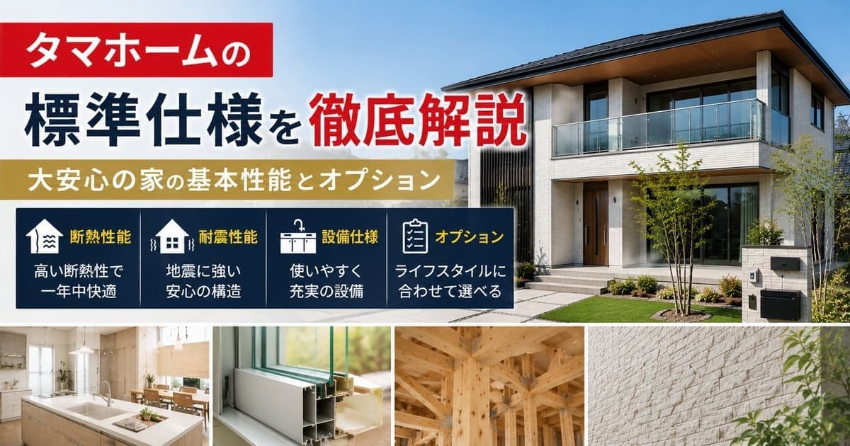 タマホームの標準仕様を徹底解説|大安心の家の断熱・耐震・設備とオプション